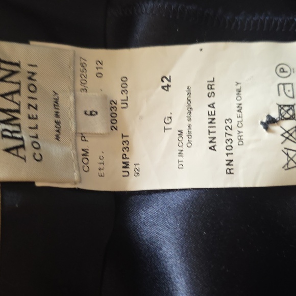 Armani Collezioni Midnight Blue Satin Trousers - Picture 2 of 3